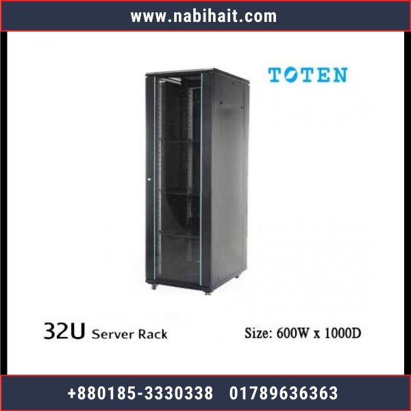 Toten 32U Network Server Rack/Cabinet, 600mm X 1000mm, Glass Door in Bangladesh