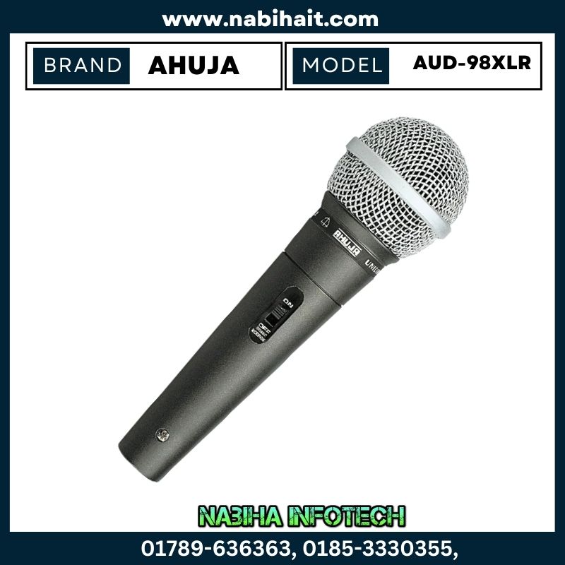 Ahuja AUD-98XLR Unidirectional Dynamic PA Applications Microphone in Bangladesh
