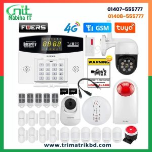 KERUI W214 4G GSM Security Home Alarm System Tuya Life APP control Security Alarm Kit PIR Sensor in Bangladesh